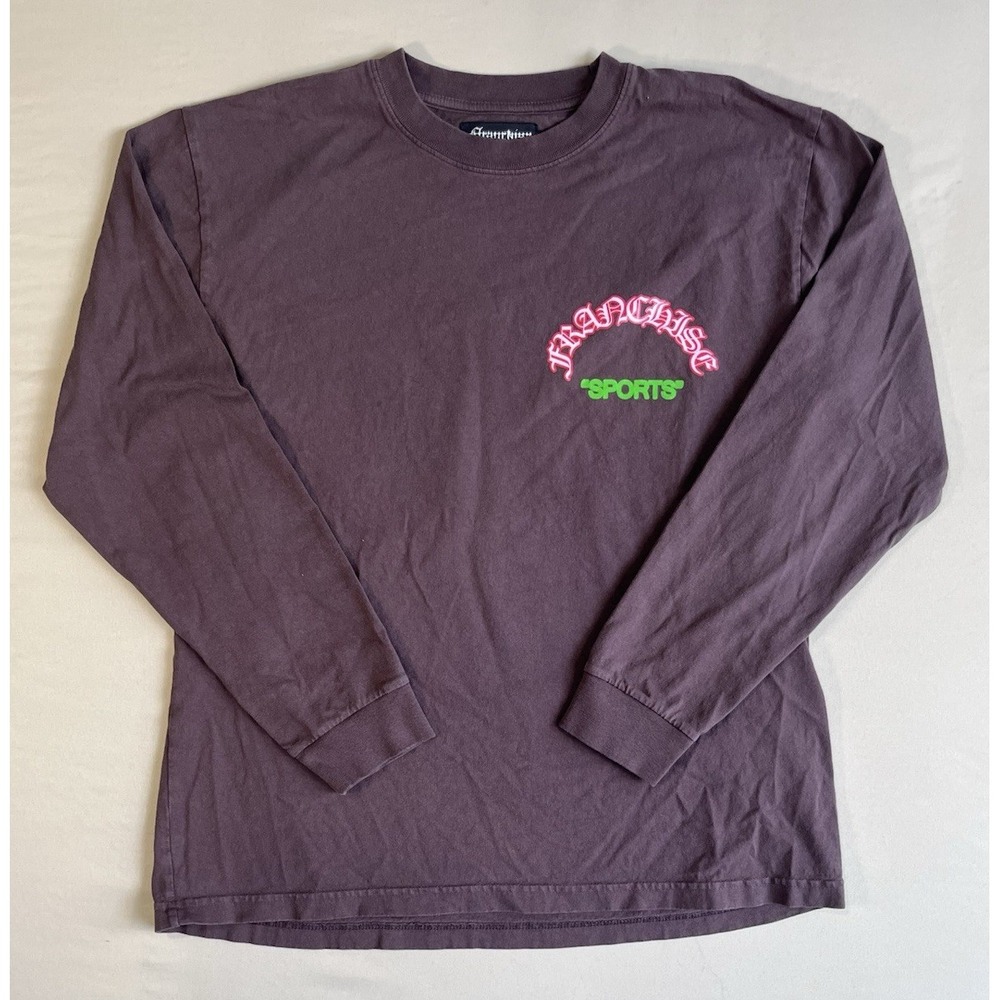 Franchise Shoot and Run Long Sleeve Graphic T-Shirt Purple Mens L Streetwear